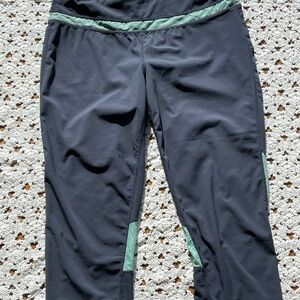 Tangerine Dark Gray and Mint Green Track Capris